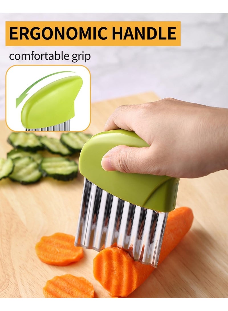 Crinkle Cutter Knife – Stainless Steel Wavy Vegetable & Fruit Slicer for Potatoes and French Fries - Image 3